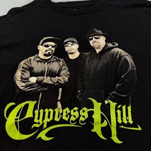 Cypress Hill Graphic T-Shirt Mens 2X‎ Black Lime Green Logo Hip Hop Rap Tee 2024